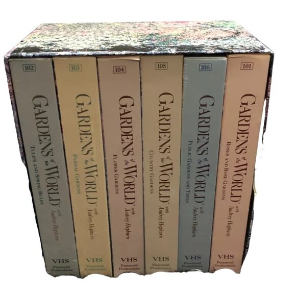 GARDENS OF THE WORLD WITH AUDREY HEPBURN PBS SERIES COLLECTORS EDITION SET 6 VHS - Picture 2 of 4